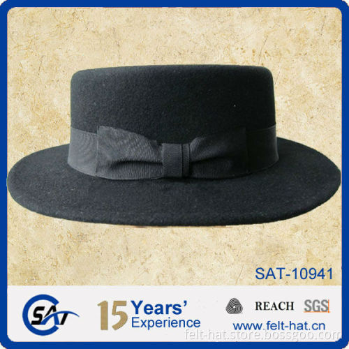 2015 new design winter felt flat-top hat